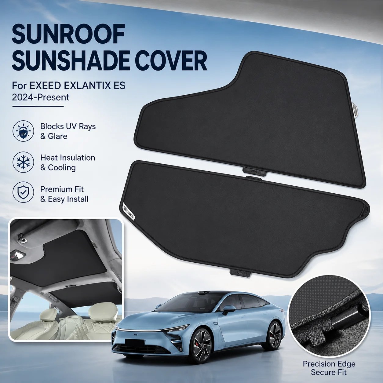 Car Sunroof Sunshade Cover For EXEED EXLANTIX ES 2024-PresentColorful Ice Nano Heat Insulation Skylight Anti-UV Auto Accessories
Car Sunroof Sunshade Cover For EXEED EXLANTIX ES 2024-PresentColorful Ice Nano Heat Insulation Skylight Anti-UV Auto Accessories