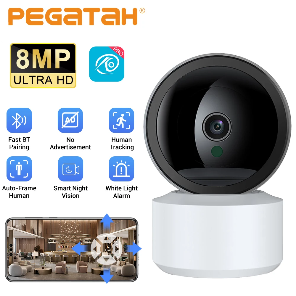 Smart Life 8MP IP WiFi Camera Surveillance Security Baby Monitor Automatic Human Tracking Cam Two Way Audio Indoor Video Camera
Smart Life 8MP IP WiFi Camera Surveillance Security Baby Monitor Automatic Human Tracking Cam Two Way Audio Indoor Video Camera
