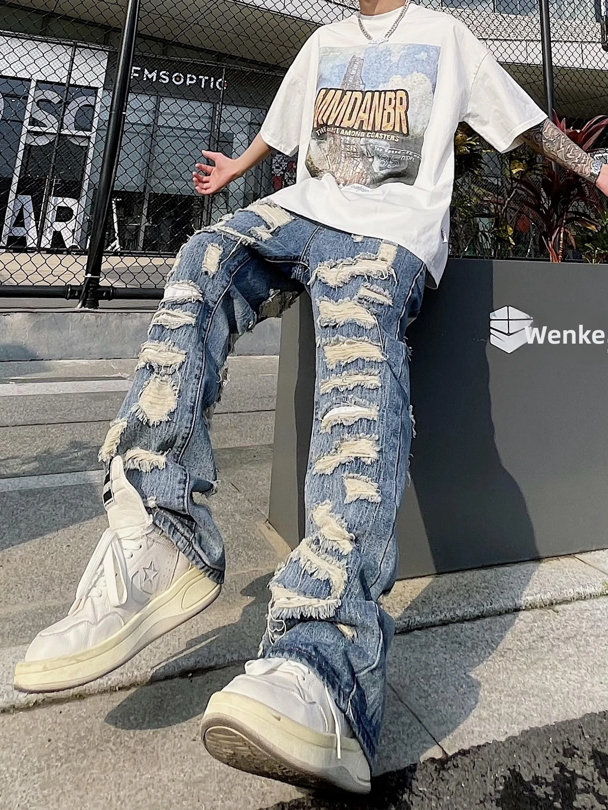 Retro American Washed Men's Jeans High Street Loose Straight Leg Distressed Denim Pants Trendy Brand Casual Long Trousers
Retro American Washed Men's Jeans High Street Loose Straight Leg Distressed Denim Pants Trendy Brand Casual Long Trousers