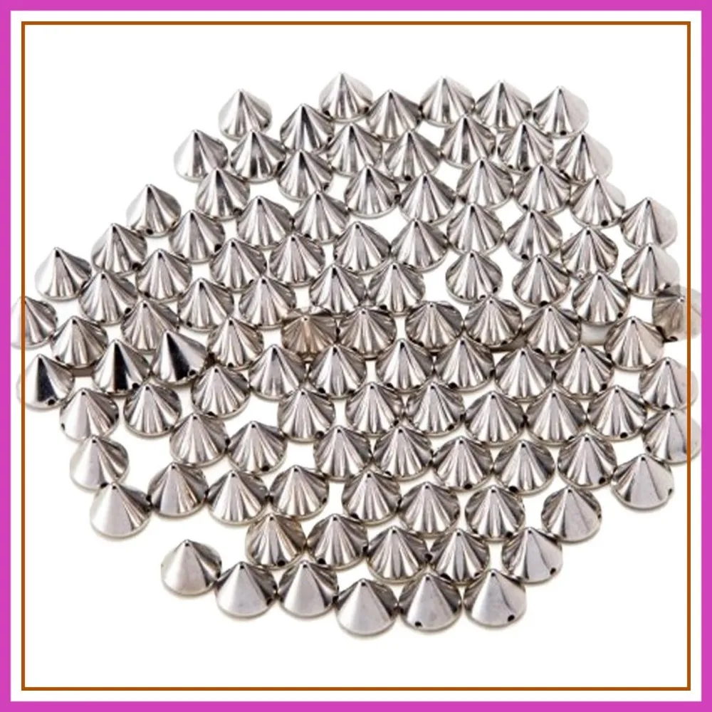 100pcs 10mm Silver Acrylic Bullet Spike Cone Studs for DIY Garments Bags Shoes Embellishment
100pcs 10mm Silver Acrylic Bullet Spike Cone Studs for DIY Garments Bags Shoes Embellishment