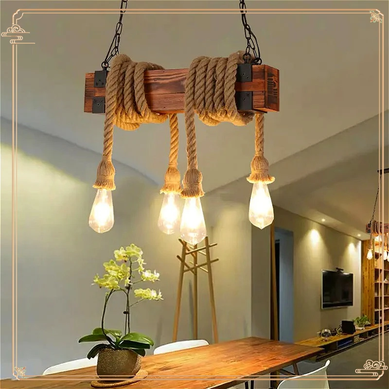 Adjustable Retro Industrial Wood Chandelier Dining Room Lighting Fixture Bar Cafe Bar Hemp Rope Pendant Lamp E27 Hanging Lamp
Adjustable Retro Industrial Wood Chandelier Dining Room Lighting Fixture Bar Cafe Bar Hemp Rope Pendant Lamp E27 Hanging Lamp