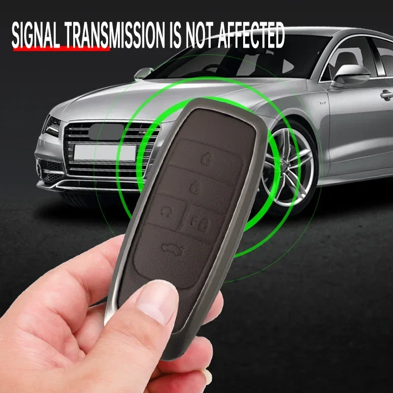 Zinc Alloy Leather Car Key Cover Case Protect Skin Shell Holder for GAC AION Y Plus S V LX IA5 Smart Remote Keychain Accessories
Zinc Alloy Leather Car Key Cover Case Protect Skin Shell Holder for GAC AION Y Plus S V LX IA5 Smart Remote Keychain Accessories