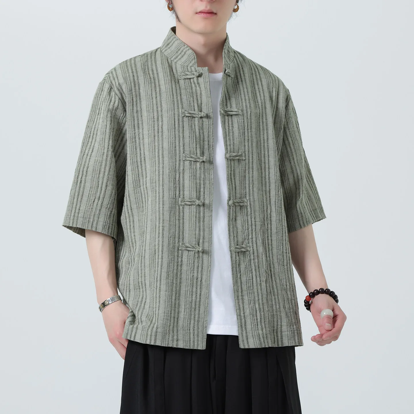 Stripe Shirts Men Summer Chinese Style Traditional Linen Breathable Shirts Men's Clothing Retro Kung Fu Tai Chi Casual Tang Suit
Stripe Shirts Men Summer Chinese Style Traditional Linen Breathable Shirts Men's Clothing Retro Kung Fu Tai Chi Casual Tang Suit
