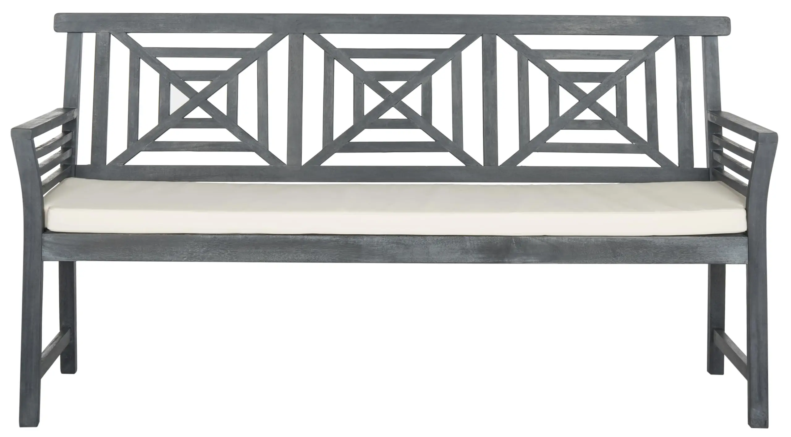 3-Seater Outdoor Wooden Bench With Beige Cushion
3-Seater Outdoor Wooden Bench With Beige Cushion