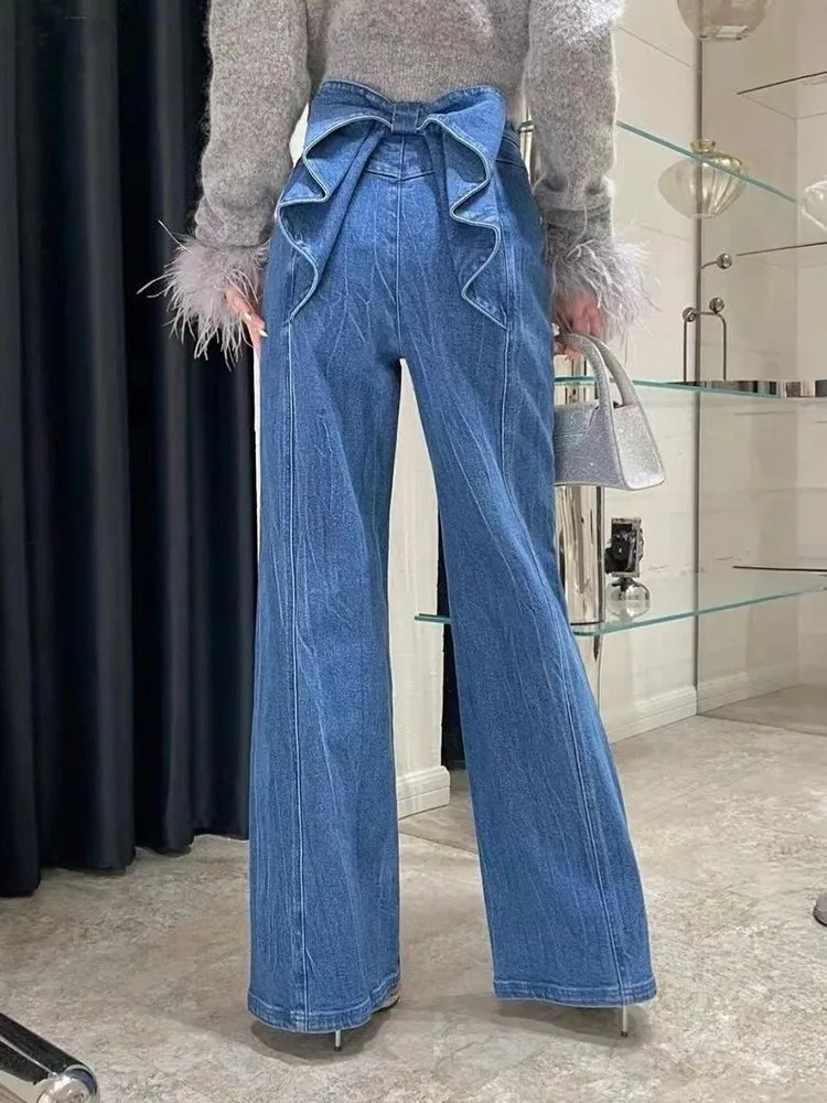 Fashionable Comfortable New Women's Jeans Wide Leg Denim Pants Knot Washed Color Back Waist Casual Straight Cut
Fashionable Comfortable New Women's Jeans Wide Leg Denim Pants Knot Washed Color Back Waist Casual Straight Cut