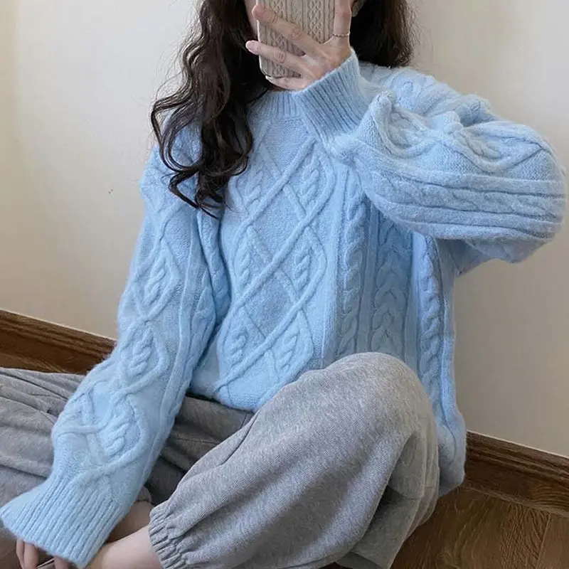 Women Autumn Winter All-match Sweet Solid Color O-neck Sweater Women Clothing Lively Cute Fashion Loose Pullover Thick Knitwea
Women Autumn Winter All-match Sweet Solid Color O-neck Sweater Women Clothing Lively Cute Fashion Loose Pullover Thick Knitwea
