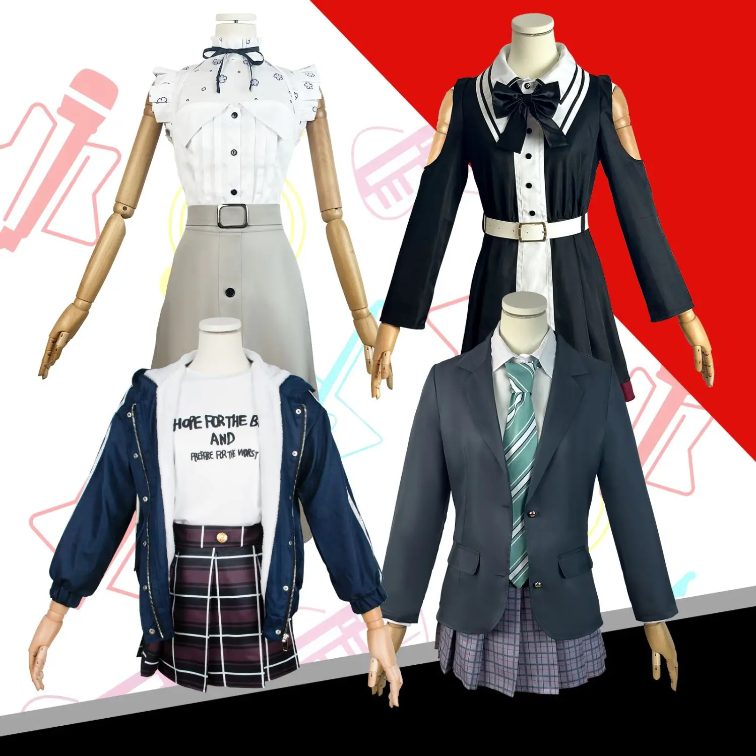 Anime Girls Band Cry NINA ISERI Cosplay Costume&Wig Daily Jacket T-shirt Skirts Uniform Zipper Hoodie Halloween Party for Women
Anime Girls Band Cry NINA ISERI Cosplay Costume&Wig Daily Jacket T-shirt Skirts Uniform Zipper Hoodie Halloween Party for Women