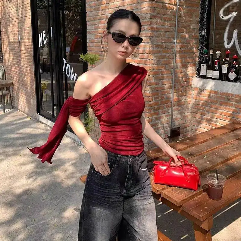 Korean Fashion Slash Neck Crop Tops Women Sexy Off Shoulder Sleeveless T Shirts Woman Summer Streetwear Y K Skinny Camisole Tees
Korean Fashion Slash Neck Crop Tops Women Sexy Off Shoulder Sleeveless T Shirts Woman Summer Streetwear Y K Skinny Camisole Tees
