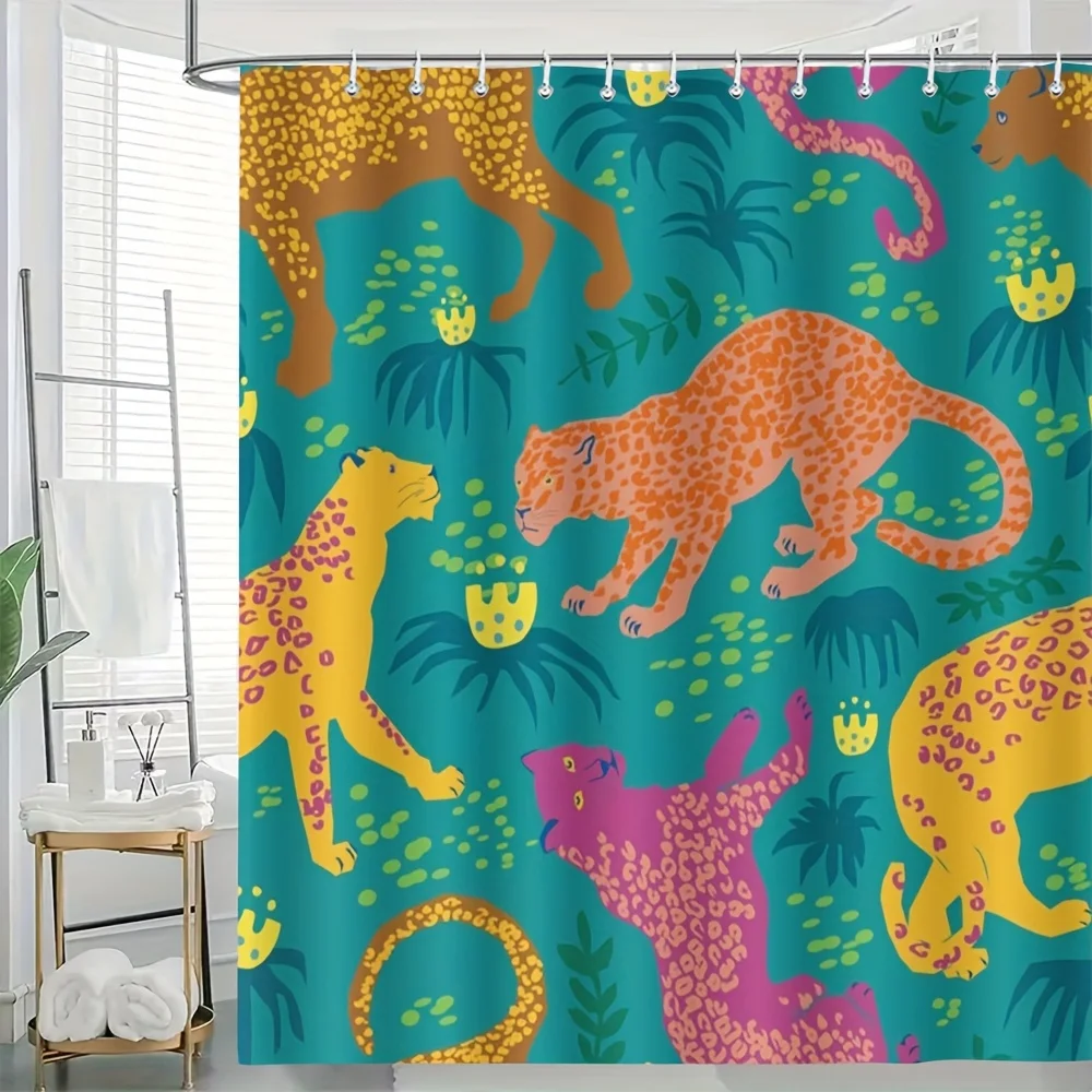 Jungle Safari Animal Print Shower Curtain Tropical Wild Life Bathroom Decor Curtain 180x180cm Waterproof
Jungle Safari Animal Print Shower Curtain Tropical Wild Life Bathroom Decor Curtain 180x180cm Waterproof