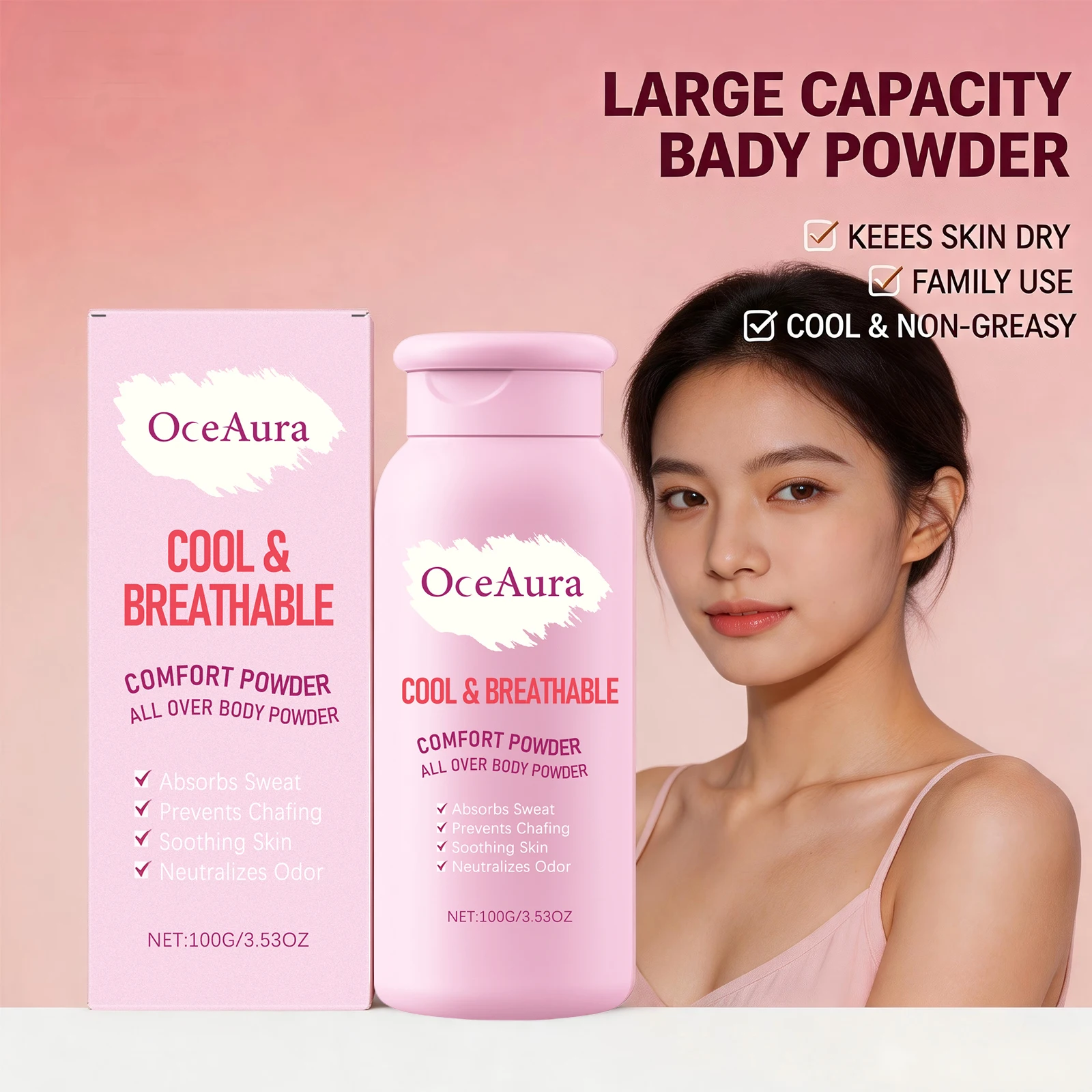 Talcum Powder All over Body Powder Sweat Absorbing Cooling Comfort Non Greasy Lightweight Moisture-Wicking Drying Body Powder 3 Sca91046399ce46098872a8eb58dbf62fQ