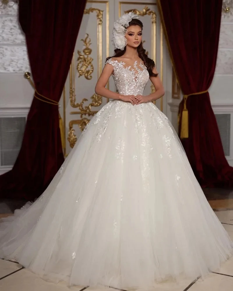 Fashion Off Shoulder Appliques Lace Wedding Dresses Princess Sleeves Bridal Gowns Custom Made Vestidos De Novia
Fashion Off Shoulder Appliques Lace Wedding Dresses Princess Sleeves Bridal Gowns Custom Made Vestidos De Novia