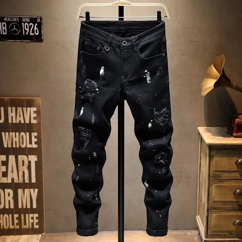 Spring and Autumn New Fashion Trend Hole Straight Leg Stretch Black Jeans Men's Casual Comfortable Breathable High Quality Pants
Spring and Autumn New Fashion Trend Hole Straight Leg Stretch Black Jeans Men's Casual Comfortable Breathable High Quality Pants