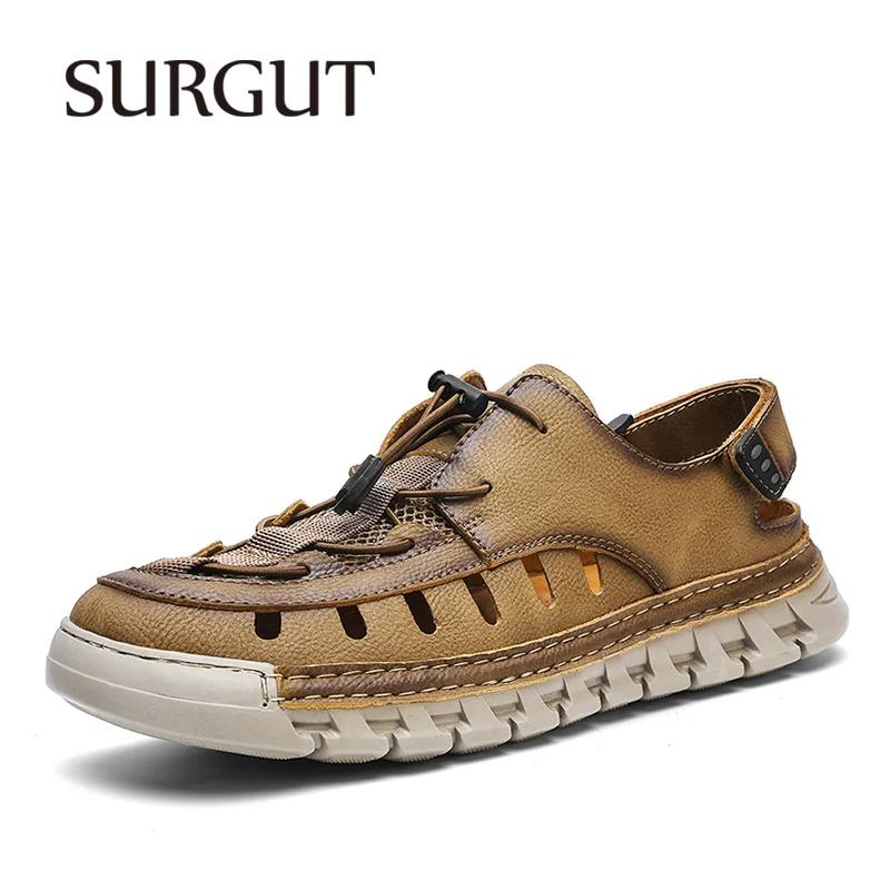 SURGUT Men's Fashion Sandals Lightweight Wear-Resistant Cushioned Soft Rebound Textured Leather Trail Explorer Shoes
SURGUT Men's Fashion Sandals Lightweight Wear-Resistant Cushioned Soft Rebound Textured Leather Trail Explorer Shoes