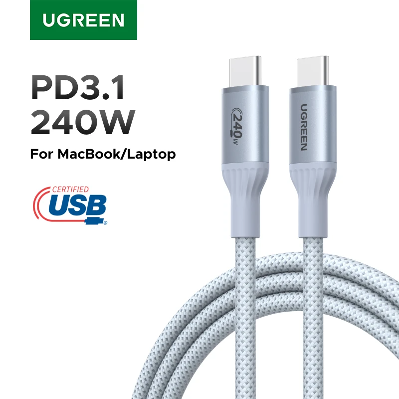 UGREEN Сертифицированный USB-IF кабель Type-C PD3.1 240 Вт Мягкий USB-C для быстрой зарядки ноутбука MacBook iPhone 17 Samsung S25 Шнур Type-C
UGREEN Сертифицированный USB-IF кабель Type-C PD3.1 240 Вт Мягкий USB-C для быстрой зарядки ноутбука MacBook iPhone 17 Samsung S25 Шнур Type-C
