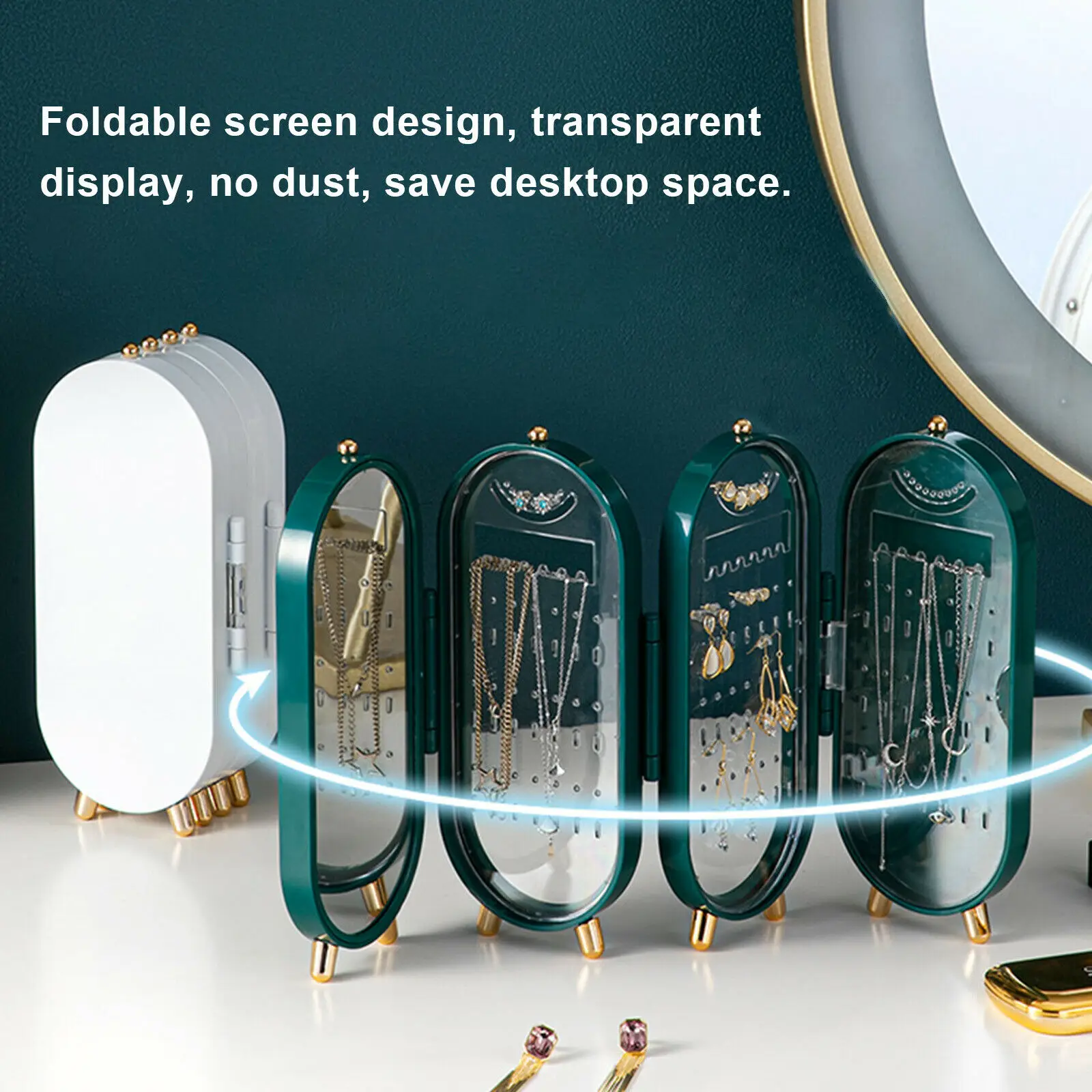 Jewelry Storage Box Organizer Case with Folding Screen Design Necklace Jewelry Display Stand High Capacity Storage Box
Jewelry Storage Box Organizer Case with Folding Screen Design Necklace Jewelry Display Stand High Capacity Storage Box