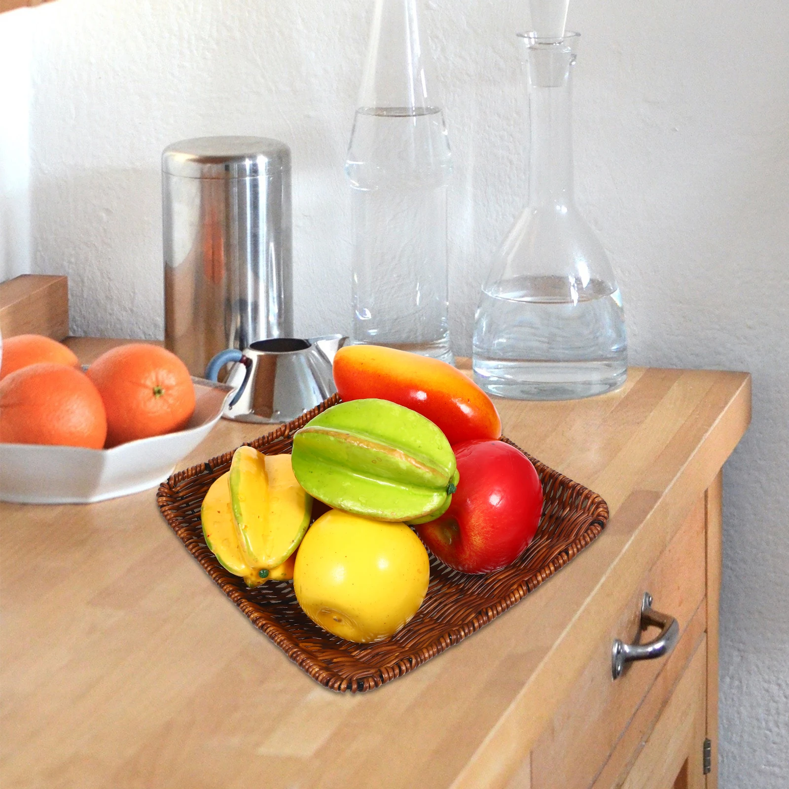2pcs Snack Storage Food Serving Fruit Organizer Household Storage Container Woven Basket Home Supplies Rustic Food Holder 
2pcs Snack Storage Food Serving Fruit Organizer Household Storage Container Woven Basket Home Supplies Rustic Food Holder