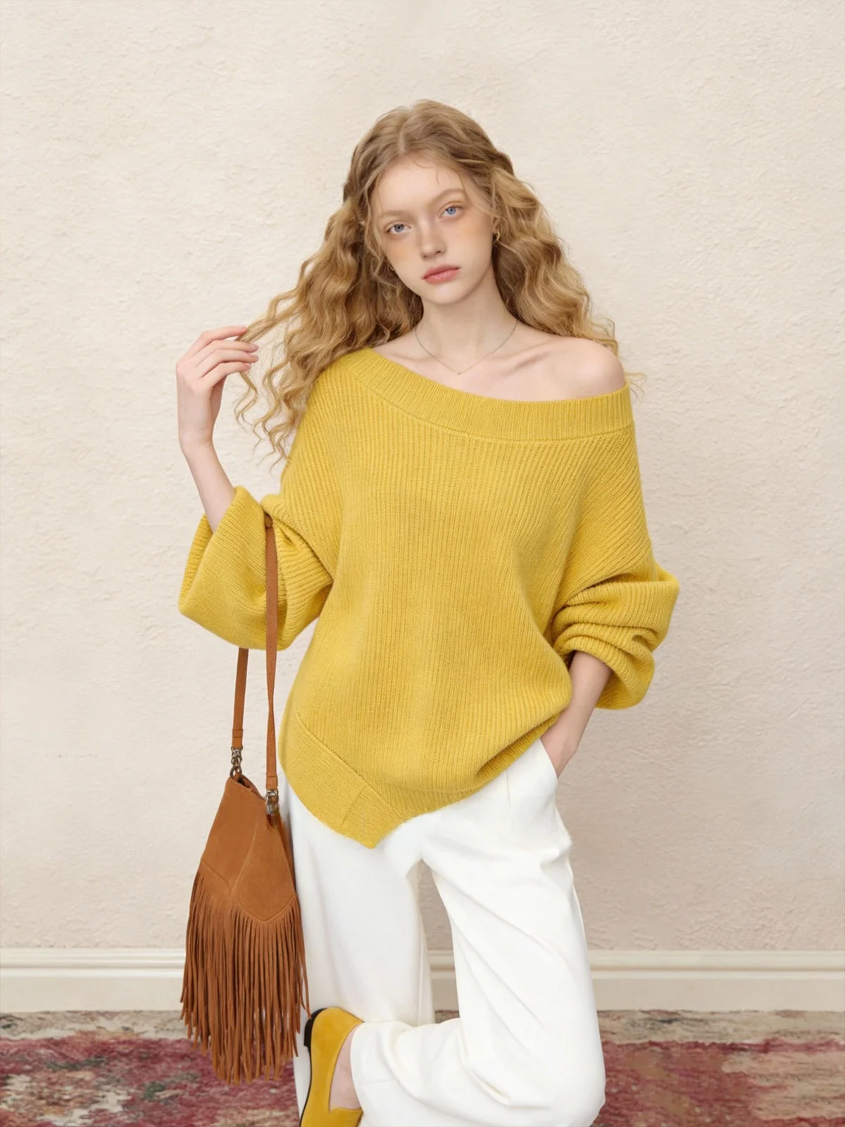 Loose Long Sleeve Knitted Sweater One Shoulder Lazy Style Casual Comfortable Soft Spring Fashion Women's Premium Feeling Sweater
Loose Long Sleeve Knitted Sweater One Shoulder Lazy Style Casual Comfortable Soft Spring Fashion Women's Premium Feeling Sweater