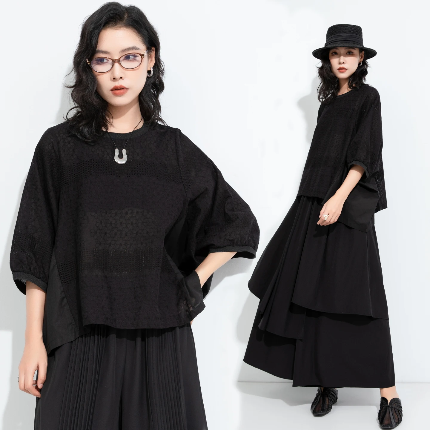 Loose Batwing Sleeve Shirt Women Casual Asymmetric Design Large Size Slimming Top Dark Style Comfortable Breathable Short Sle...
Loose Batwing Sleeve Shirt Women Casual Asymmetric Design Large Size Slimming Top Dark Style Comfortable Breathable Short Sle...