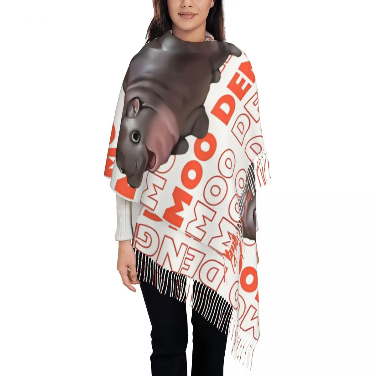 Womens Tassel Scarf Moo Deng Bouncy Pig Large Soft Warm Shawl Wrap Cute Baby Hippo Gifts Pashmina Scarves
Womens Tassel Scarf Moo Deng Bouncy Pig Large Soft Warm Shawl Wrap Cute Baby Hippo Gifts Pashmina Scarves