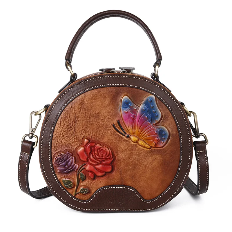 Small Women Messenger Bag Handbag Shoulder Floral Embossed Female Vintage Designer Genuine Leather Circular Tote Crossbody Bags
Small Women Messenger Bag Handbag Shoulder Floral Embossed Female Vintage Designer Genuine Leather Circular Tote Crossbody Bags