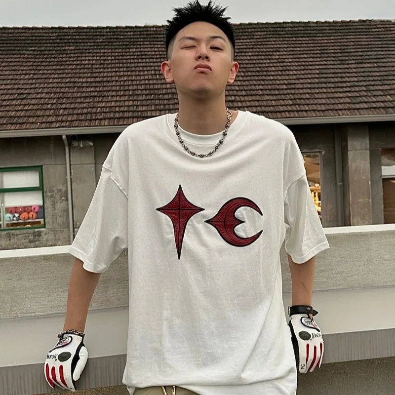 Thug Club 2026 New Summer Niche American Star-Moon Patchwork Leather Embroidered Short-Sleeve T-Shirt
Thug Club 2026 New Summer Niche American Star-Moon Patchwork Leather Embroidered Short-Sleeve T-Shirt