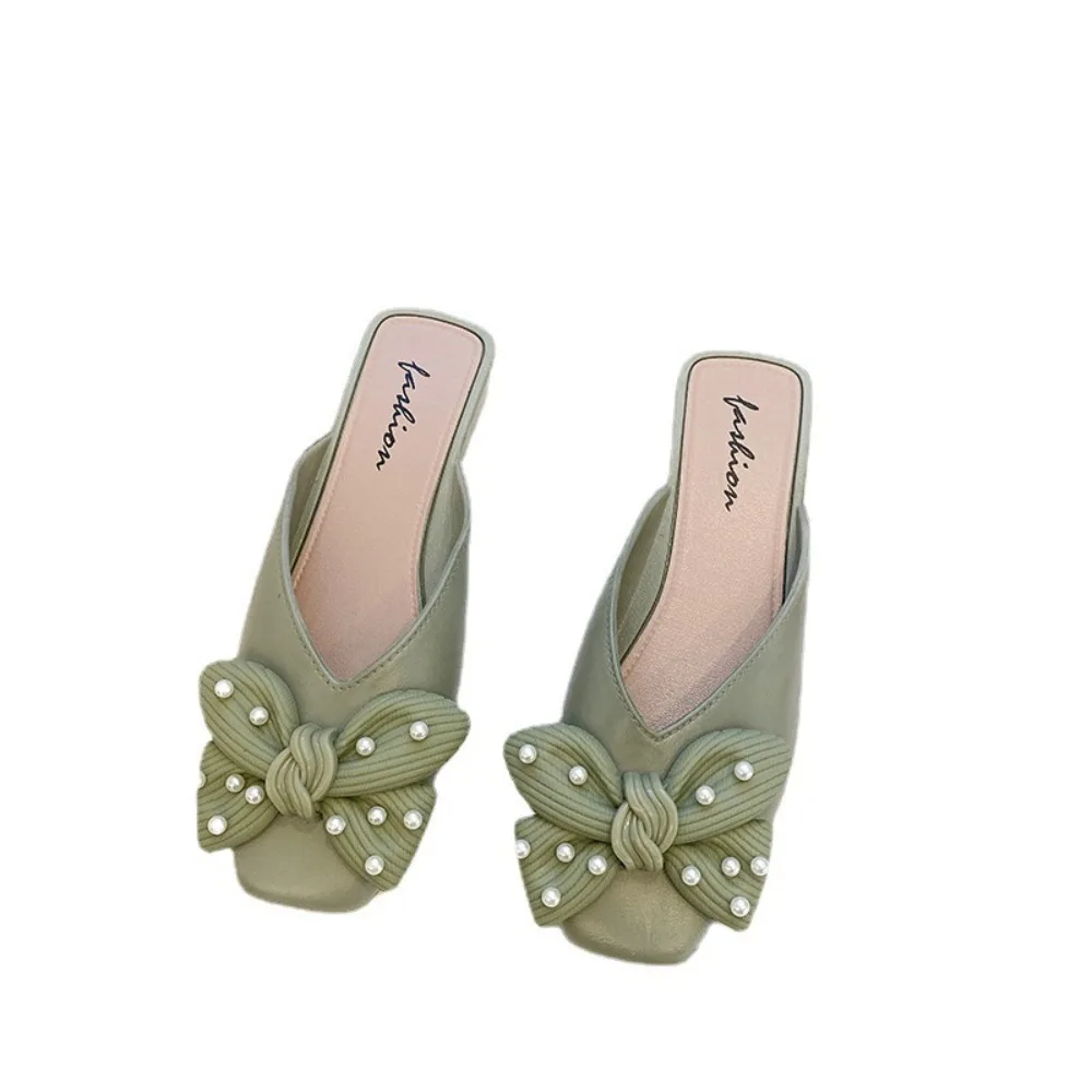 Casual Anti Slip Leather Slippers Women Pearl Beads Round Toe Slides Sandals Shoes Sweet Bowknot Flat Slippers Streetwear
Casual Anti Slip Leather Slippers Women Pearl Beads Round Toe Slides Sandals Shoes Sweet Bowknot Flat Slippers Streetwear