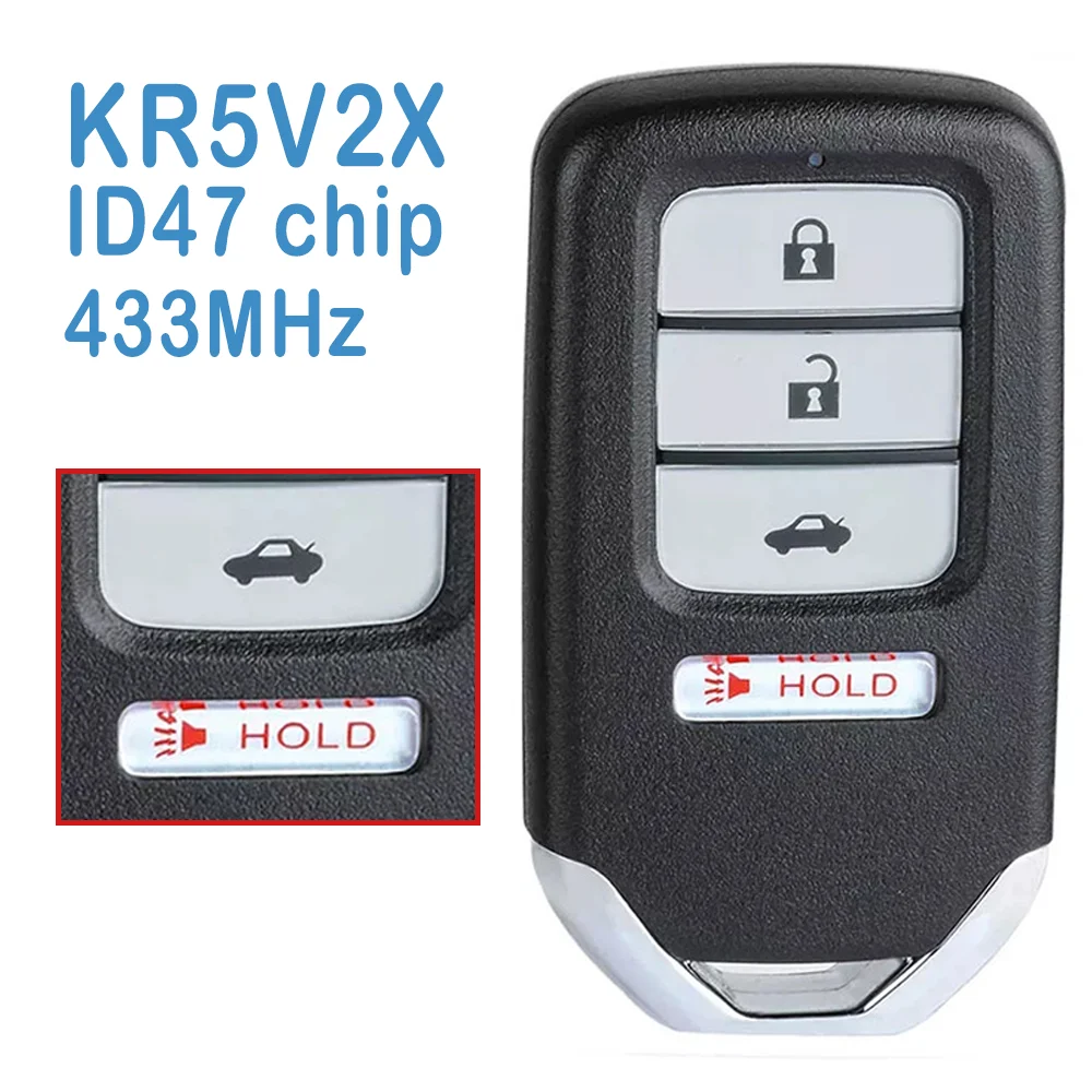 2 Pcs/lot KR5V2X Auto Smart Remote 3+1B FSK 433MHz ID47 Chip Replace Car Smart Key Fob For Honda Civic 2016-2020
2 Pcs/lot KR5V2X Auto Smart Remote 3+1B FSK 433MHz ID47 Chip Replace Car Smart Key Fob For Honda Civic 2016-2020