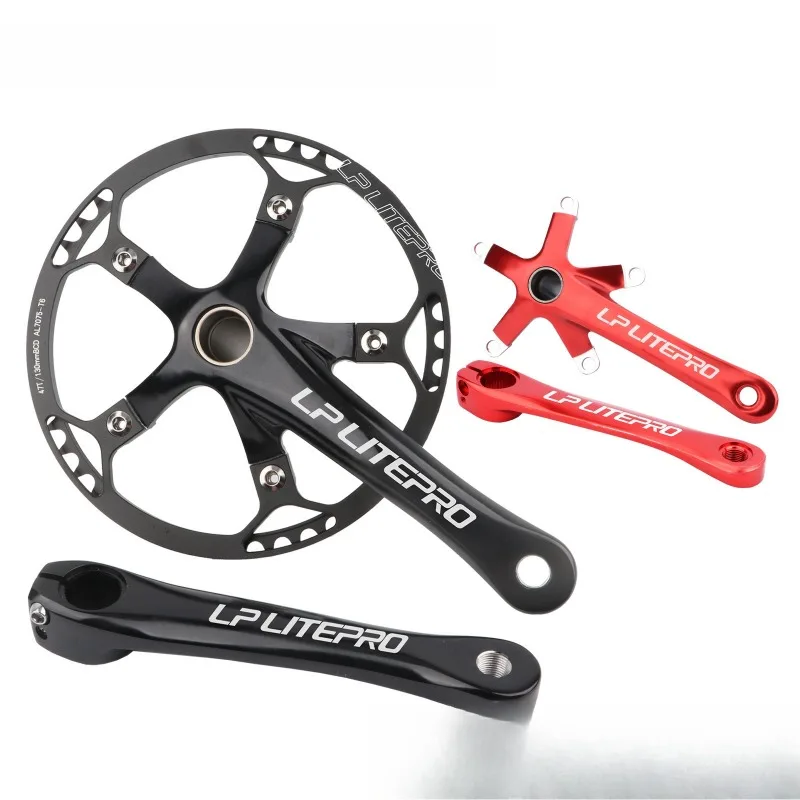 Folding Bike Hollow Integrated Crankset 53T 56T 58T Aluminum Alloy Single Chainring With Bottom Bracket Bicycle Parts
Folding Bike Hollow Integrated Crankset 53T 56T 58T Aluminum Alloy Single Chainring With Bottom Bracket Bicycle Parts