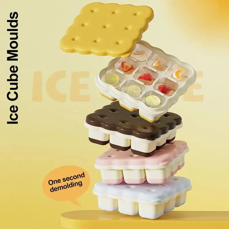 Cartoon 9 Grid Ice Cube Tray, Food Grade PP Ice Mold With Lid Household Freezer Ice Making Tool
Cartoon 9 Grid Ice Cube Tray, Food Grade PP Ice Mold With Lid Household Freezer Ice Making Tool