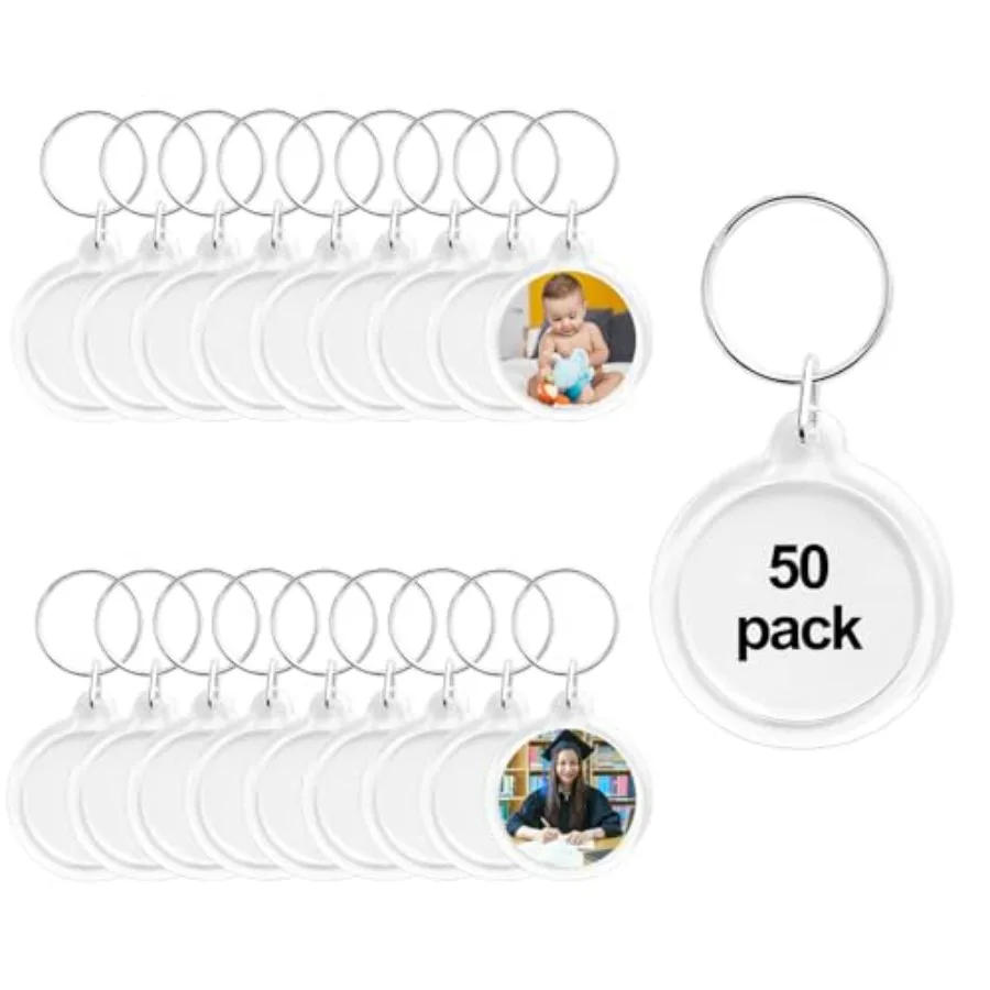 50pcs Pendant Picture Frame Keyrings, Clear Acrylic Photo Frame Keyring Holder, Make Your Own Personalized Keyring Kit, Round B
50pcs Pendant Picture Frame Keyrings, Clear Acrylic Photo Frame Keyring Holder, Make Your Own Personalized Keyring Kit, Round B