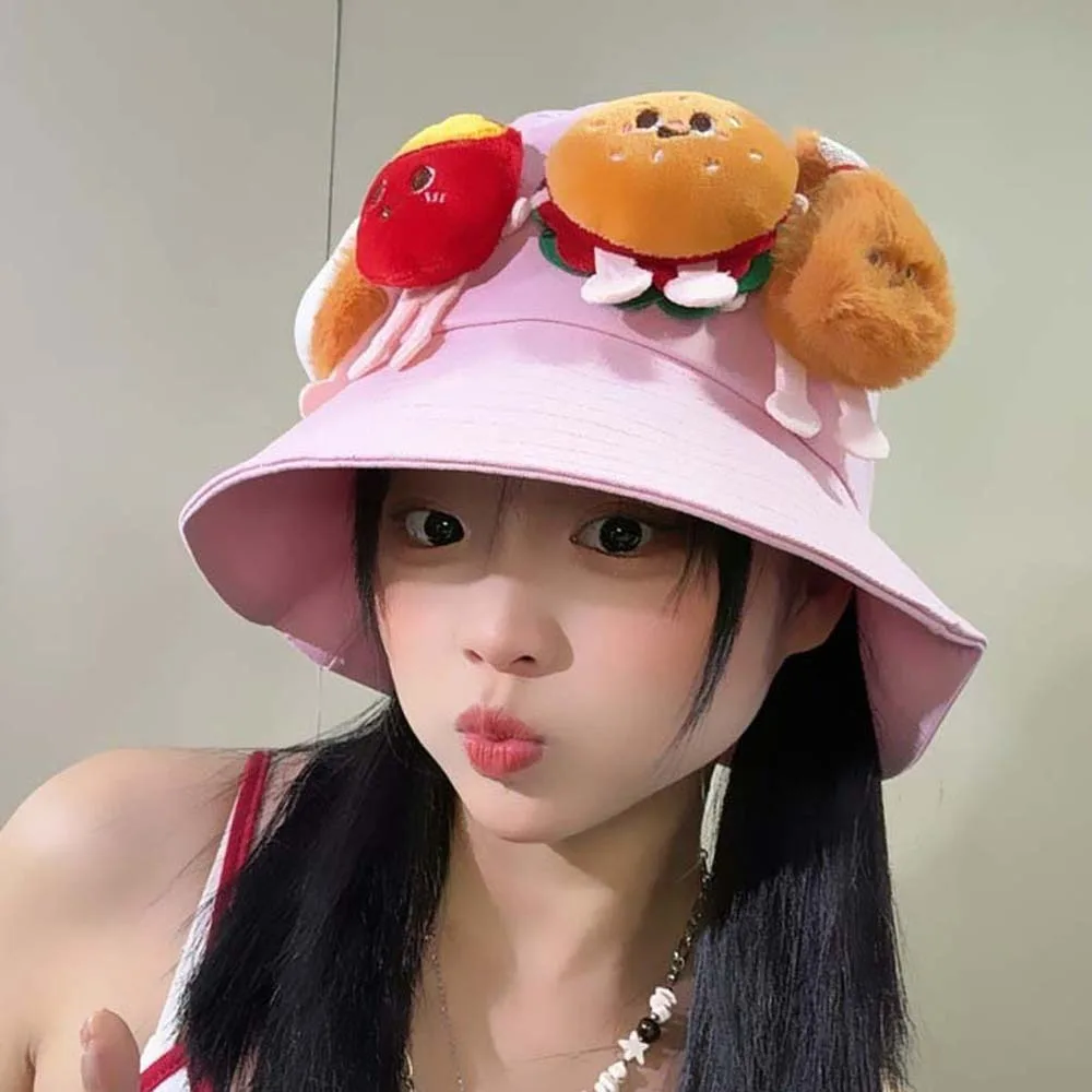 Breathable Sunscreen Basin Cap Adjustable Wide-Brimmed Hamburger Fisherman Hat Lightweight Plush Doll Cartoon Sunshade Hat
Breathable Sunscreen Basin Cap Adjustable Wide-Brimmed Hamburger Fisherman Hat Lightweight Plush Doll Cartoon Sunshade Hat