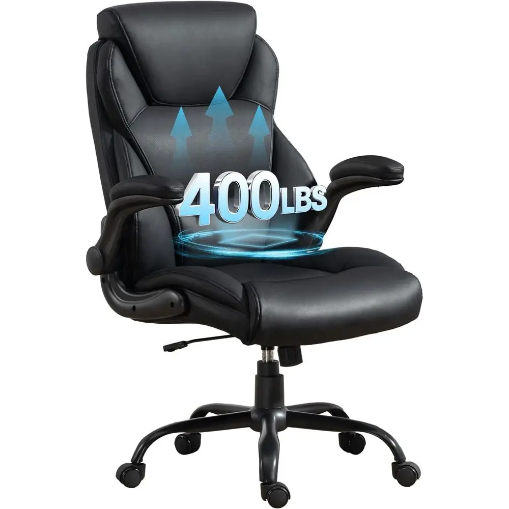 High-Capacity Leather Executive Swivel Chair, 400 lbs, with Padded Arms for Home or Office
High-Capacity Leather Executive Swivel Chair, 400 lbs, with Padded Arms for Home or Office