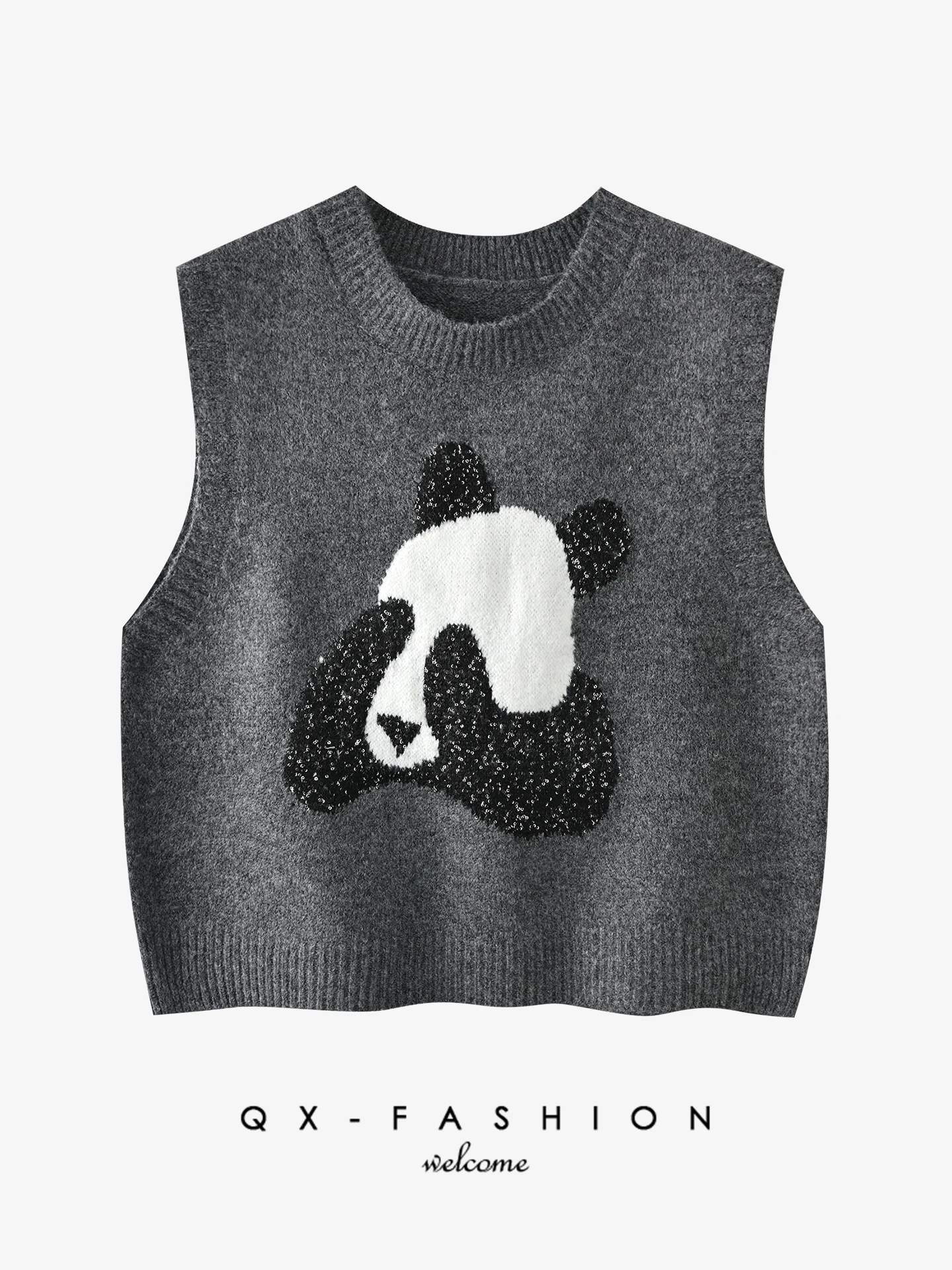 QianXin Cute Cartoon Panda Knitted Vest Women's round Ne Svel Top Warm Ci Commute Faionable Layering Vest
QianXin Cute Cartoon Panda Knitted Vest Women's round Ne Svel Top Warm Ci Commute Faionable Layering Vest