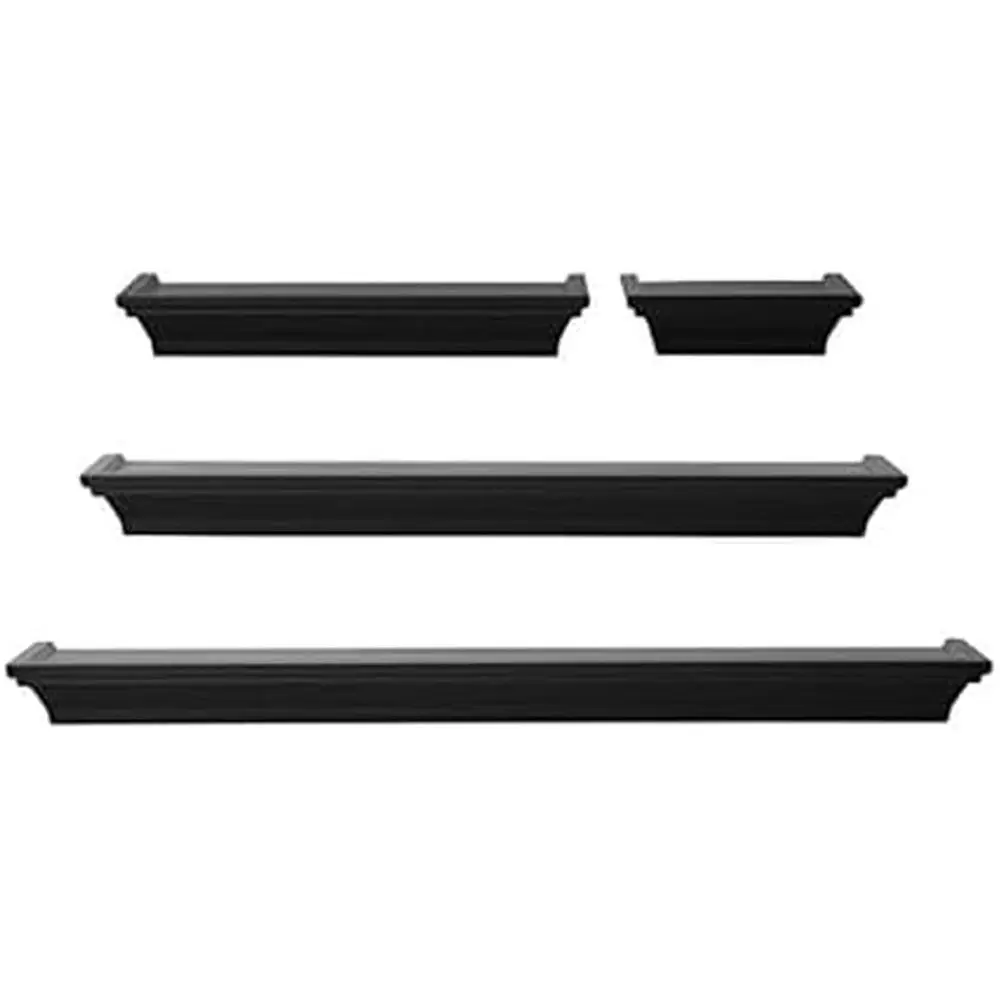 Floating Wall Shelves Set of 4, Suitable for Bedroom, Living Room, Bathroom, Kitchen, and Nursery, Black, 4-Piece Count
Floating Wall Shelves Set of 4, Suitable for Bedroom, Living Room, Bathroom, Kitchen, and Nursery, Black, 4-Piece Count