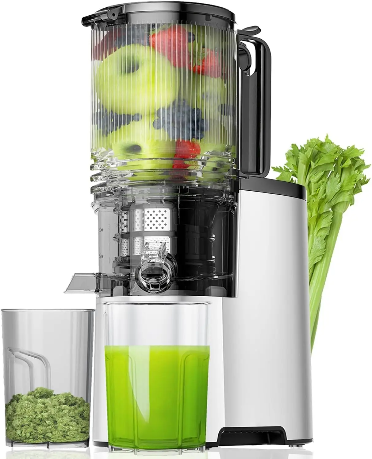 Cold Press Juicer, 5.8" Wide Feed Chute Juice Extractor Machine with 400W, High Juice Yield, Slow Masticating Juicer for Whole V
Cold Press Juicer, 5.8" Wide Feed Chute Juice Extractor Machine with 400W, High Juice Yield, Slow Masticating Juicer for Whole V