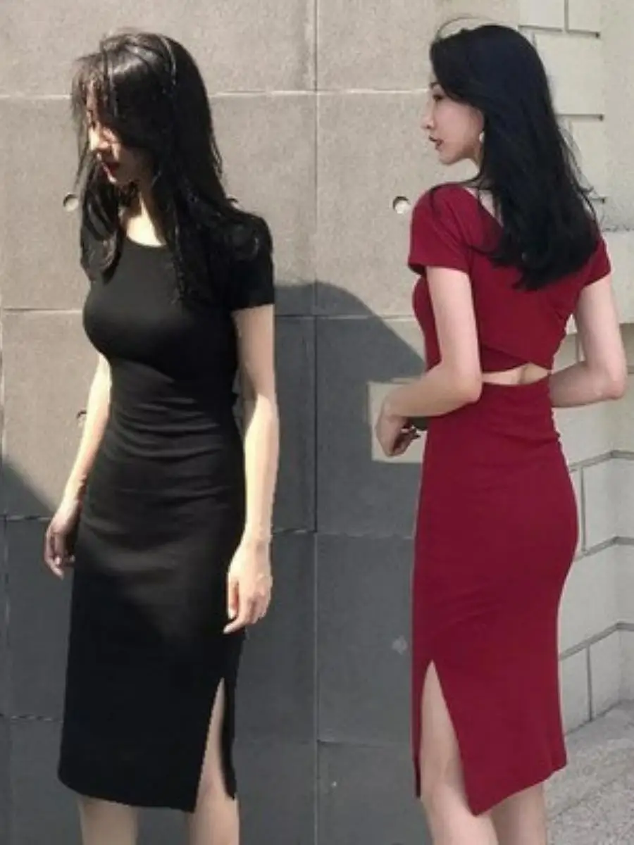 Spring Summer 2024 Women's Mid-Length Short-Sleeve Backless Wrap Dress Korean Style Sexy Split Base Layer Dress Commute Style...
Spring Summer 2024 Women's Mid-Length Short-Sleeve Backless Wrap Dress Korean Style Sexy Split Base Layer Dress Commute Style...