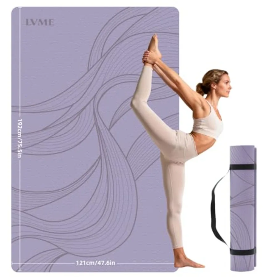 Large Yoga Mat 75.5"x47.6"x0.4" Extra Wide and Thick 10mm, Non-Slip Exercise Mat, High-Density TPE Mat for Yoga Pilates and Hom
Large Yoga Mat 75.5"x47.6"x0.4" Extra Wide and Thick 10mm, Non-Slip Exercise Mat, High-Density TPE Mat for Yoga Pilates and Hom