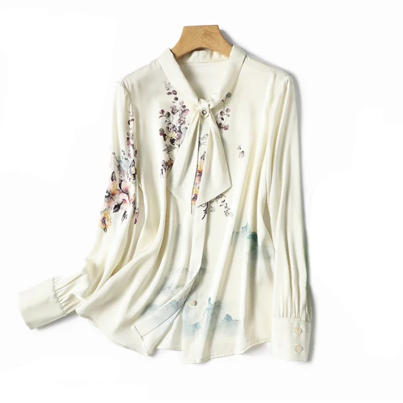 Chiffon Vintage Women's Shirts Spring/summer Prints Blouses Loose Long Sleeves Women Tops Bow Fashion Clothing
Chiffon Vintage Women's Shirts Spring/summer Prints Blouses Loose Long Sleeves Women Tops Bow Fashion Clothing