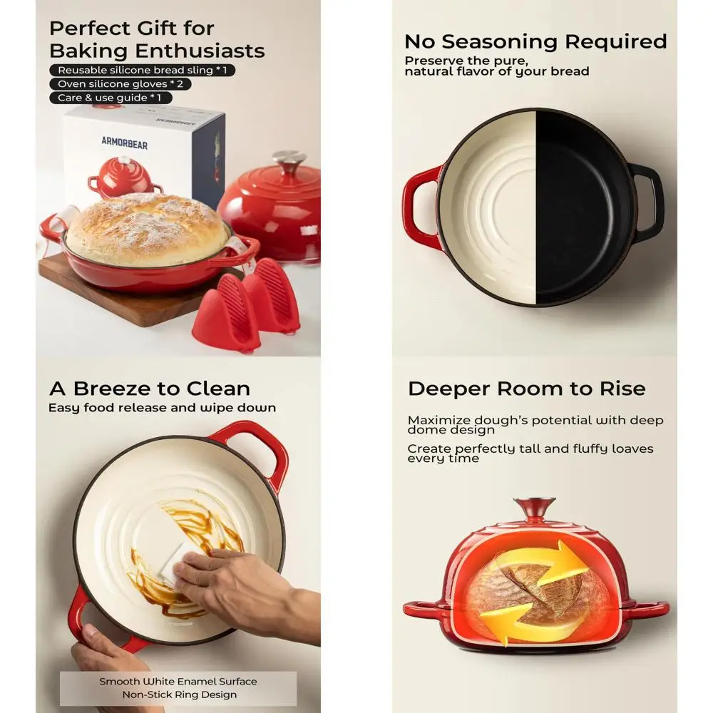 Эмалированная чугунная голландская духовка на 5 литров с крышкой для выпечки хлеба на закваске, идеально подходит для домашнего хозяйства и подарков
Эмалированная чугунная голландская духовка на 5 литров с крышкой для выпечки хлеба на закваске, идеально подходит для домашнего хозяйства и подарков