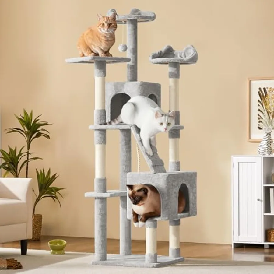XL Cat Tree 72in Multi-Level Cat Tower with 2 Cozy Caves 3 Soft Perches Scratching Posts Board and Dangling Ball Pet Furniture
XL Cat Tree 72in Multi-Level Cat Tower with 2 Cozy Caves 3 Soft Perches Scratching Posts Board and Dangling Ball Pet Furniture