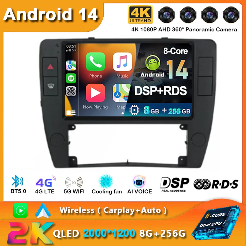Android 14 Car Radio For Volkswagen Passat B5 2000 2001 2002 - 2005 Navigation GPS Multimedia Player WiFi+4G stereo BT DSP
Android 14 Car Radio For Volkswagen Passat B5 2000 2001 2002 - 2005 Navigation GPS Multimedia Player WiFi+4G stereo BT DSP