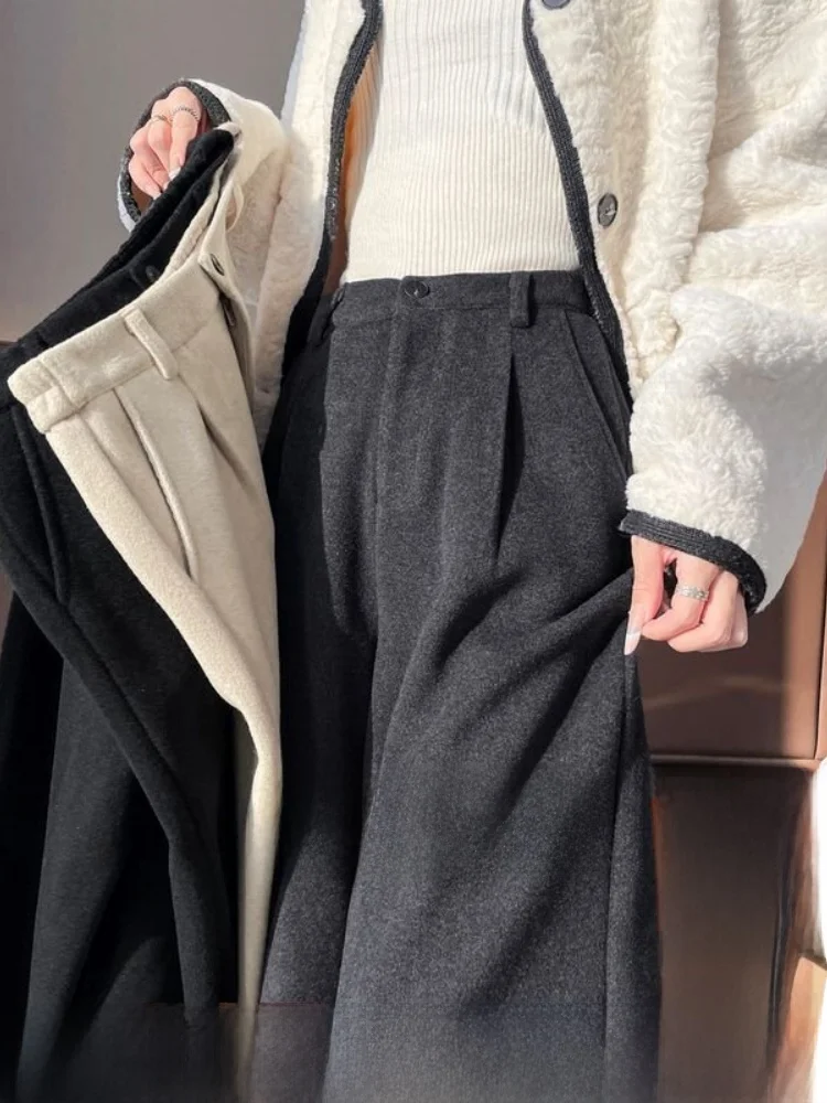 ay Thiened Wide Leg Pants Women's Casual Faion Slimming High Waist Straight Cut Commute Sle Pure Color ket Detail
ay Thiened Wide Leg Pants Women's Casual Faion Slimming High Waist Straight Cut Commute Sle Pure Color ket Detail