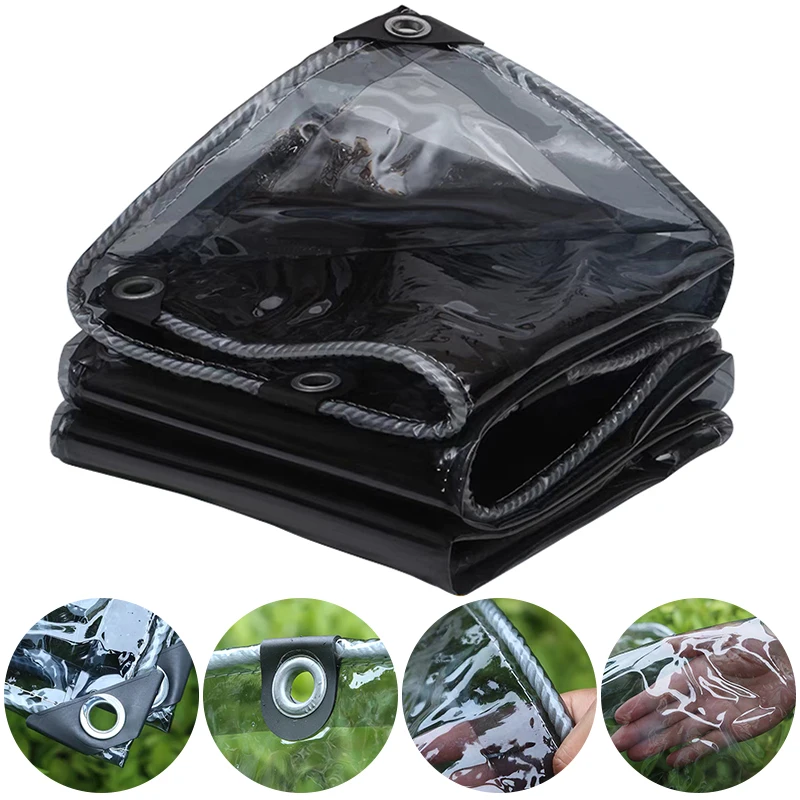 0.35mm Black Transparent PVC Tarpaulin Rainproof Cloth Garden Plants Rain Shelt Shading Cover Balcony Windows Sunproof Cloth
0.35mm Black Transparent PVC Tarpaulin Rainproof Cloth Garden Plants Rain Shelt Shading Cover Balcony Windows Sunproof Cloth