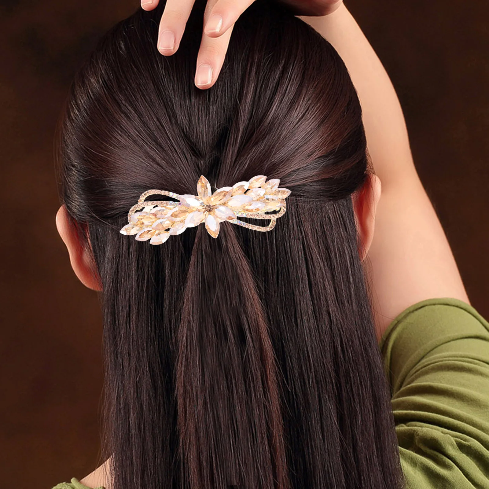 Rhinestone Clip Women Spring Hairpin Strong Hold Lightweight Vintage Metal Clips For Thin Thick Comfortable Durable Hair
Rhinestone Clip Women Spring Hairpin Strong Hold Lightweight Vintage Metal Clips For Thin Thick Comfortable Durable Hair