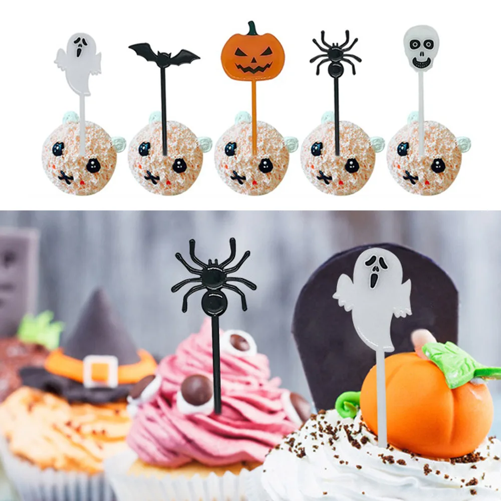10pcs Plastic Halloween Toothpicks Pumpkin Ghost Bat Fruit Fork Dessert Cocktail Cake Decoration Picks Halloween Party Supplies
10pcs Plastic Halloween Toothpicks Pumpkin Ghost Bat Fruit Fork Dessert Cocktail Cake Decoration Picks Halloween Party Supplies