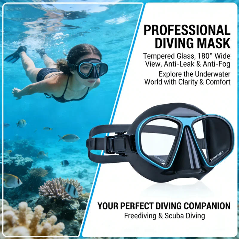 Professional Low Volume Freediving Mask, Lightweight Aluminum Alloy Frame, Anti-Leak Silicone & Tempered Glass Lens for Diving
Professional Low Volume Freediving Mask, Lightweight Aluminum Alloy Frame, Anti-Leak Silicone & Tempered Glass Lens for Diving