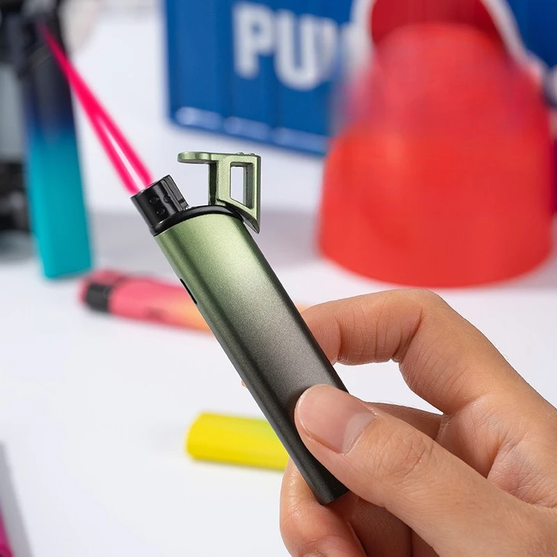 Длинная полоса, градиентная ветрозащитная металлическая надувная зажигалка, портативная, чтобы надеть в коробку для сигарет, персонализированные модные мужские подарки
Длинная полоса, градиентная ветрозащитная металлическая надувная зажигалка, портативная, чтобы надеть в коробку для сигарет, персонализированные модные мужские подарки