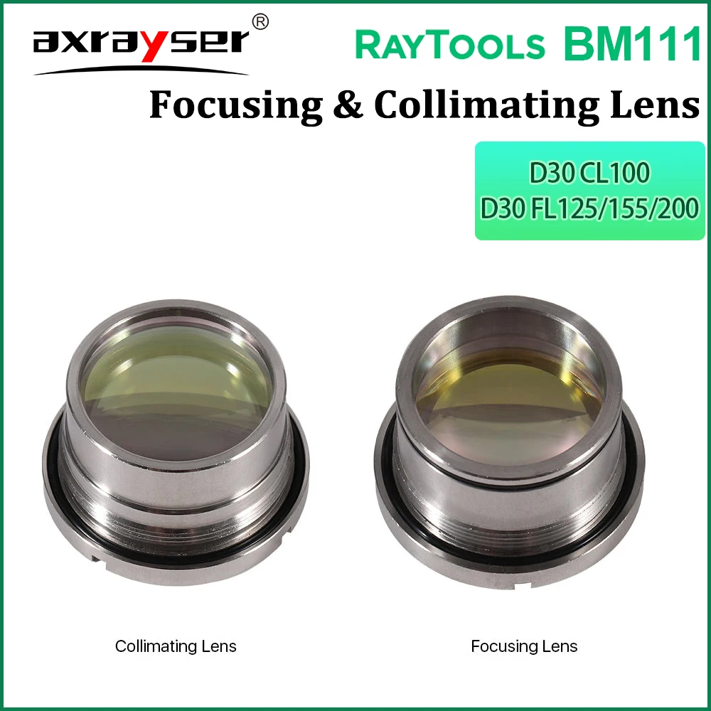 BM111 Laser Collimating/Focusing Lens with Holder D30 F100 F125/155/200 3KW For Raytools BM111 Cutting Head Optical Silica JGS1
BM111 Laser Collimating/Focusing Lens with Holder D30 F100 F125/155/200 3KW For Raytools BM111 Cutting Head Optical Silica JGS1