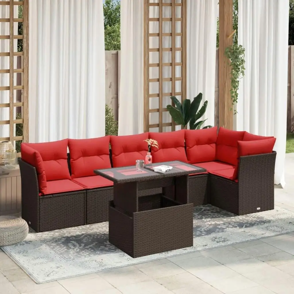 Comfortable 7 Piece Patio Sofa Set with Cushions Outdoor Brown Poly Rattan Furniture Garden Seating Sectional
Comfortable 7 Piece Patio Sofa Set with Cushions Outdoor Brown Poly Rattan Furniture Garden Seating Sectional