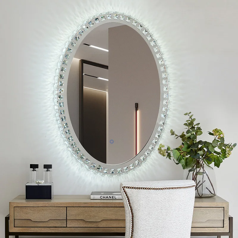Smart bathroom mirror touch screen led with lamp bathroom mirror wall hanging hotel toilet crystal stainless steel mirror
Smart bathroom mirror touch screen led with lamp bathroom mirror wall hanging hotel toilet crystal stainless steel mirror